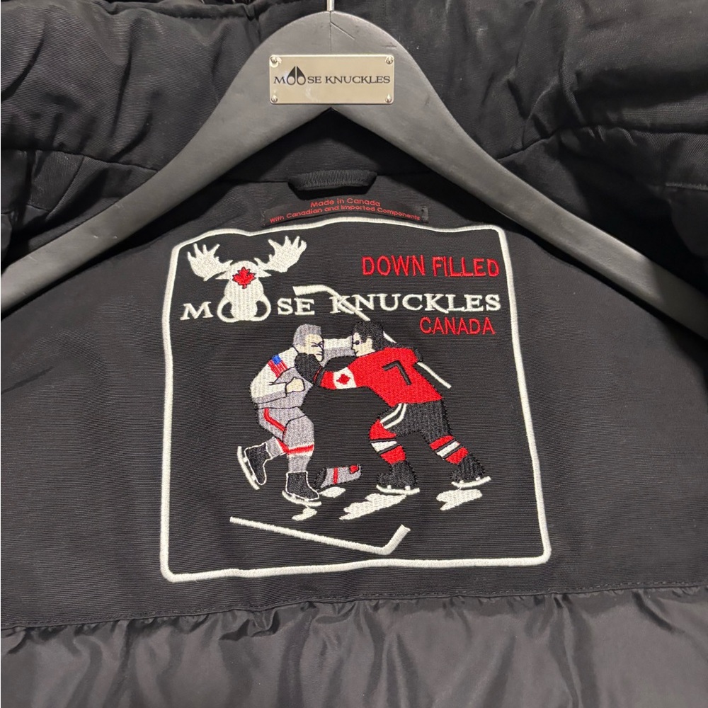 Moose Knuckles Black Ski Jacket with Fur Hood - Picture 5 of 16